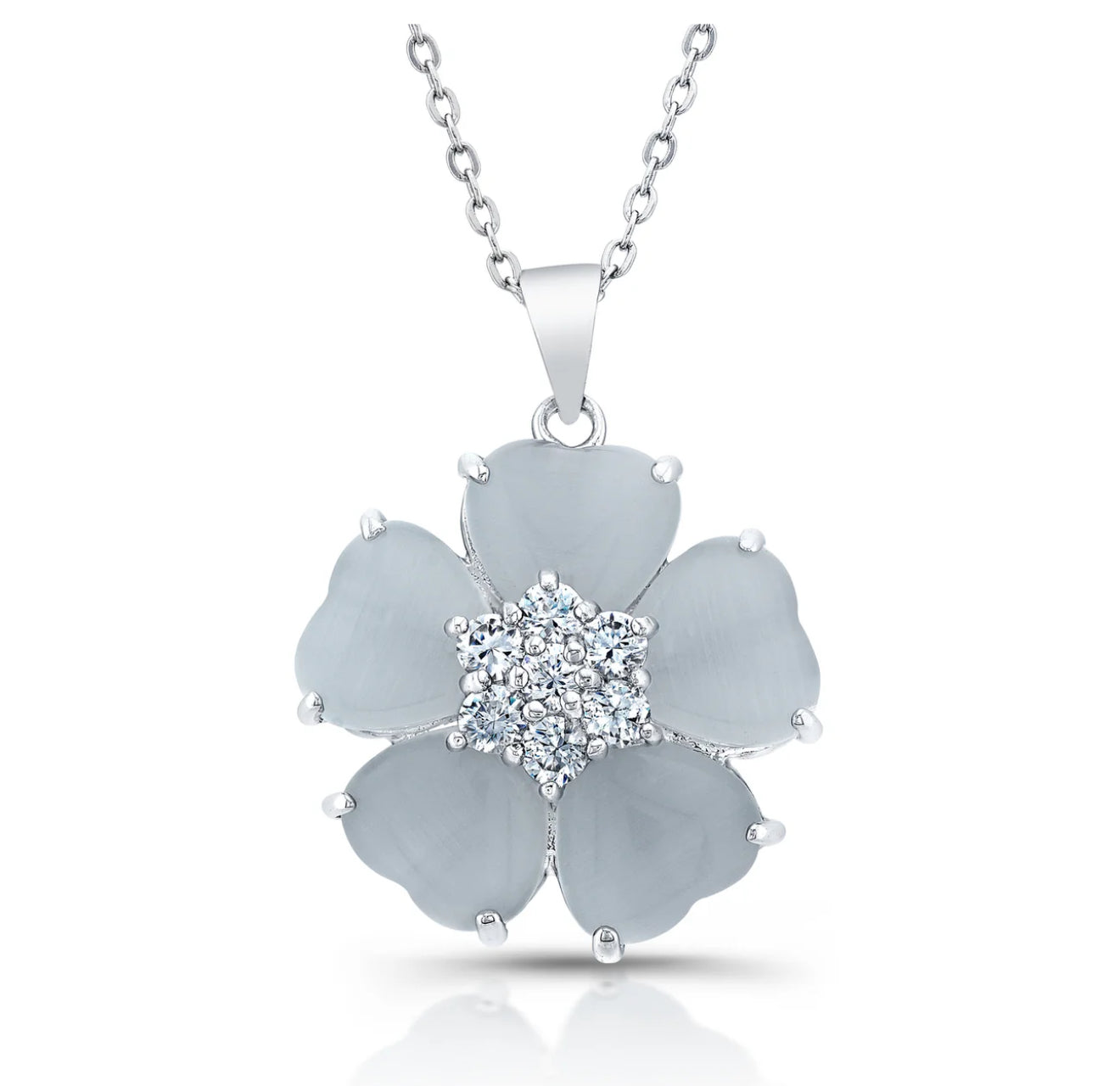 Sterling Silver Flower Necklace