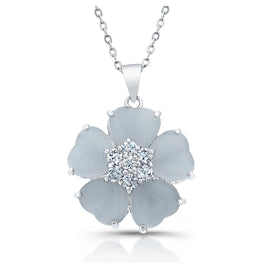 Sterling Silver Flower Necklace